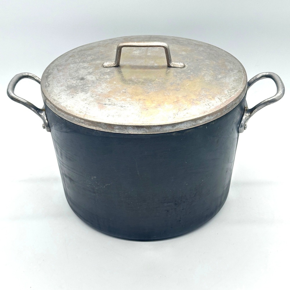Magnalite GHC 12 Quart Stock Pot with Lid Black Anodized Aluminum 11.4L USA